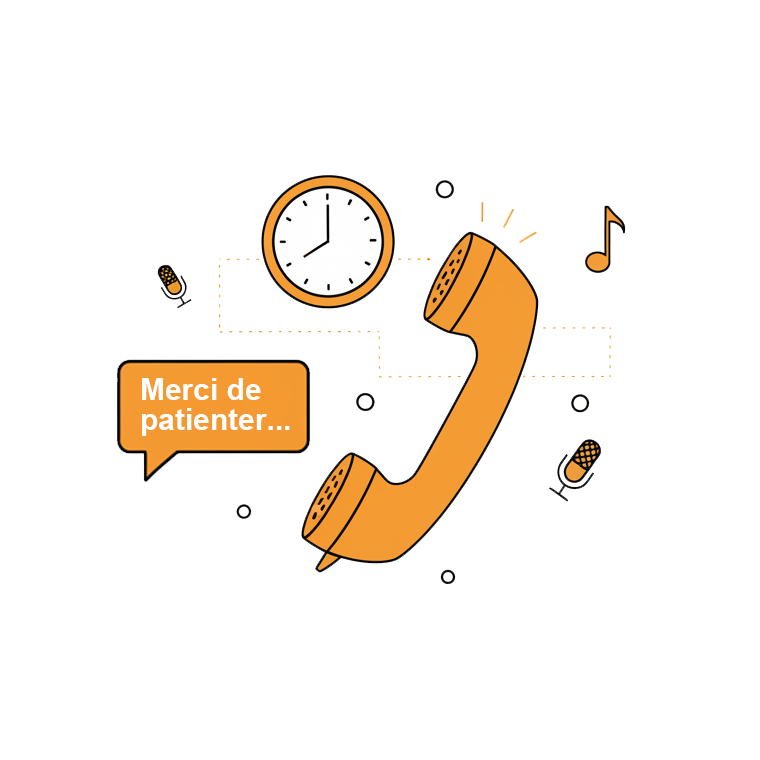 Illustration du message d'attente téléphonique - Outil de communication stratégique Illustration du message d'attente téléphonique - Outil de communication stratégique